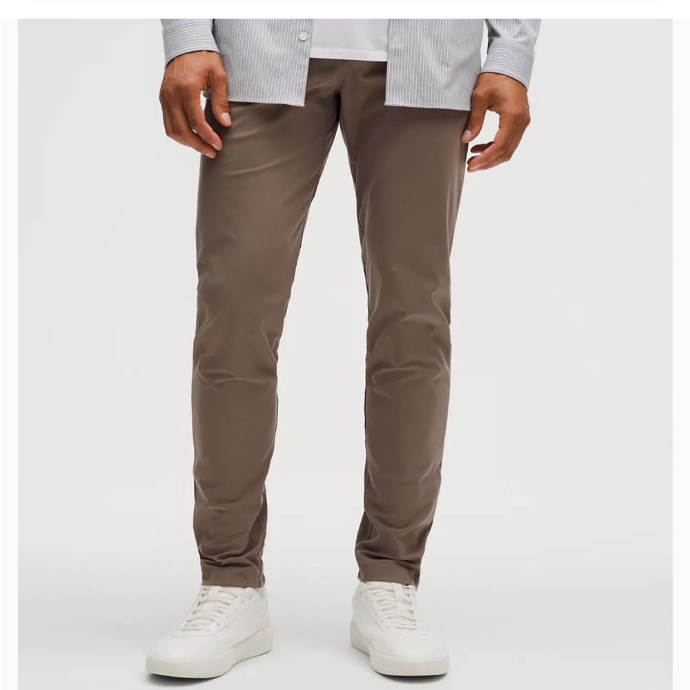 Lululemon ABC Classic Fit Warpstream Brown Trouser Pants in Nomad